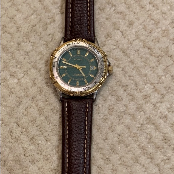 Vintage Fossil Blue Starmaster Green 